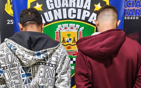 Guarda Municipal detém dupla suspeita de tráfico de drogas na região do Zero Km em Várzea Grande
