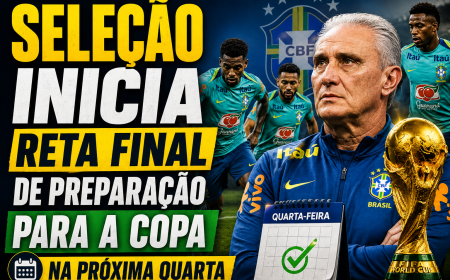 Seleção inicia reta final de preparação para a Copa na próxima quarta 