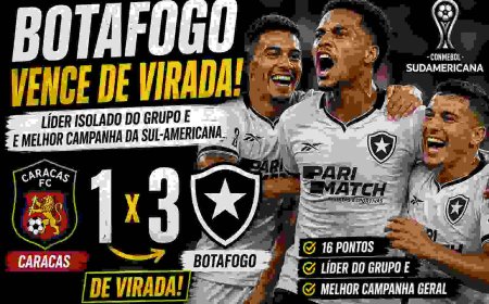 Botafogo vence Caracas de virada e encerra fase de grupos da Sul-Americana com melhor campanha