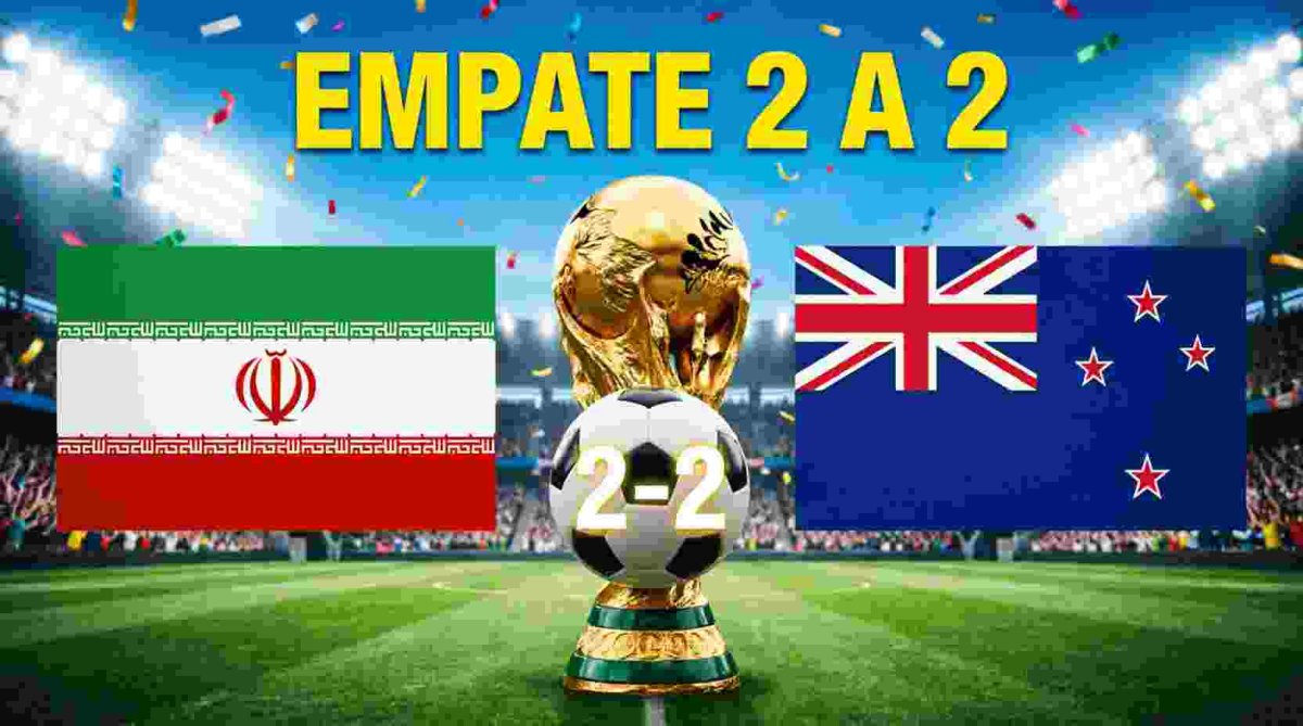 Irã e Nova Zelândia fazem jogo movimentado e empatam por 2 a 2