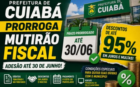 Prefeitura de Cuiabá prorroga Mutirão Fiscal com descontos de até 95% em juros e multas