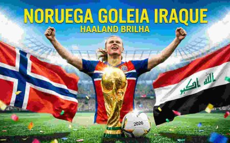 Haaland brilha e Noruega goleia Iraque em seu retorno à Copa do Mundo