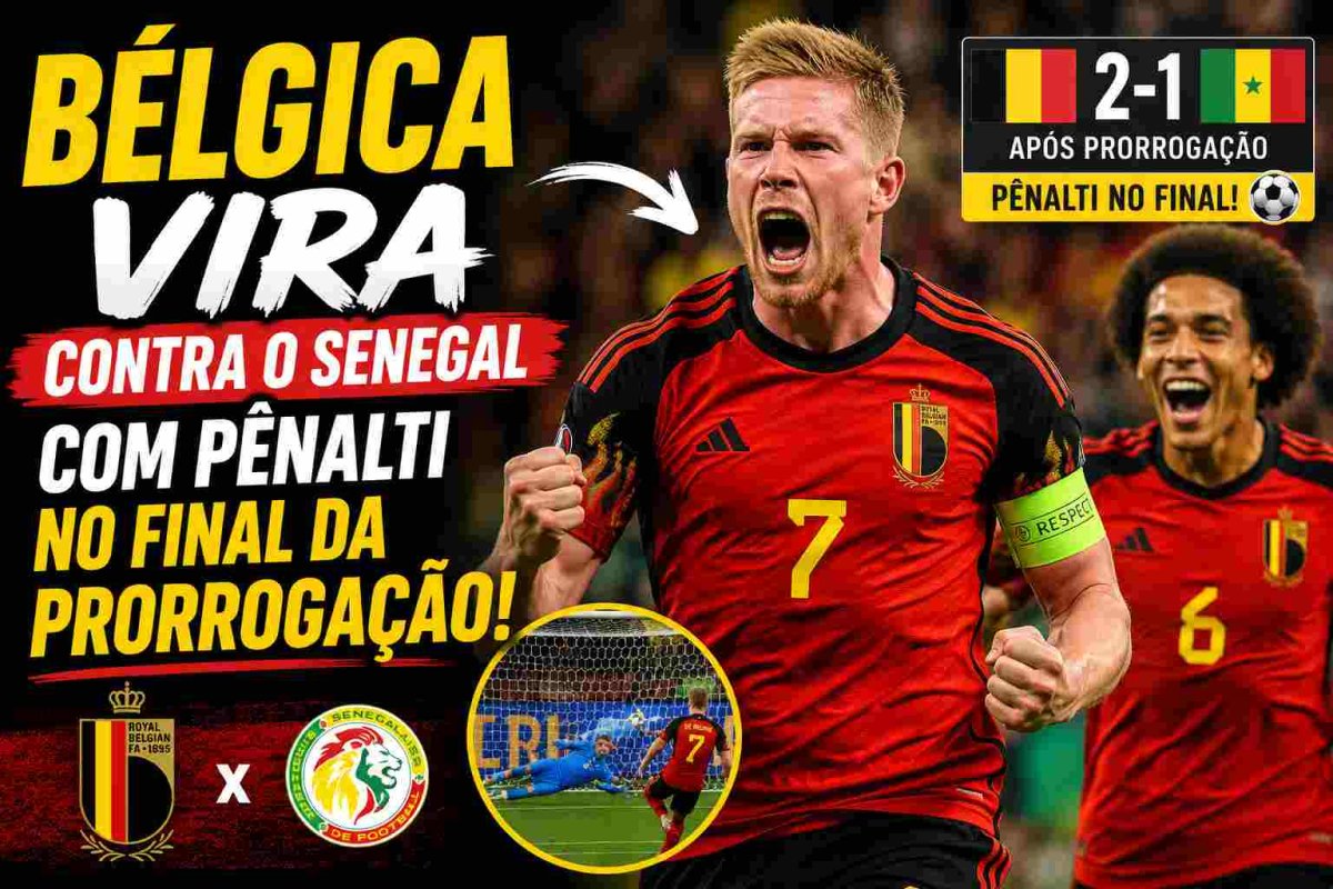 Bélgica vira contra o Senegal com pênalti no final da prorrogação