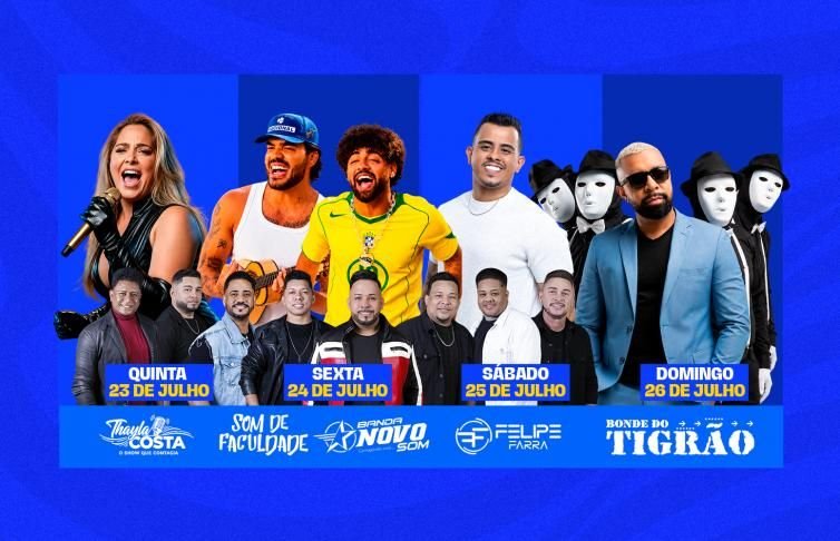 Programação com shows nacionais no Porto do Baé e na Praia do Bosque agita Barra do Garças nesta semana