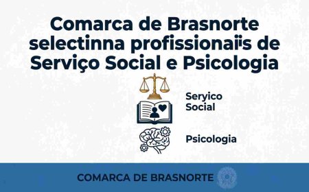 Comarca de Brasnorte seleciona profissionais de Serviço Social e Psicologia