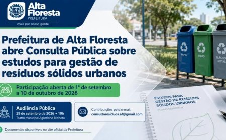 Prefeitura de Alta Floresta abre Consulta Pública sobre estudos para gestão de resíduos sólidos urbanos