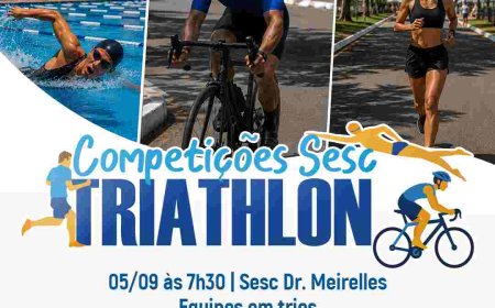 Estão abertas as inscrições para competição de Triathlon solidário em trio no Sesc Balneário Dr. Meirelles  