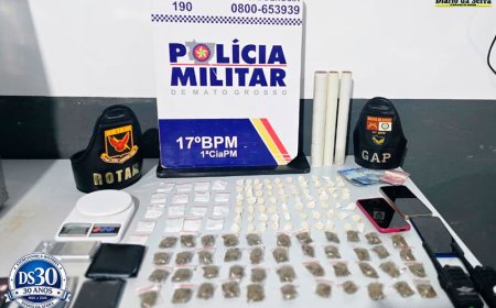 Polícia Militar conduz pai e filho e apreende 130 porções de drogas em Mirassol d’Oeste