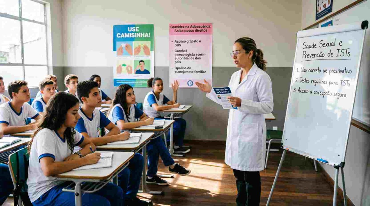 Saúde na Escola promove palestra para adolescentes sobre prevenção da gravidez e ISTs