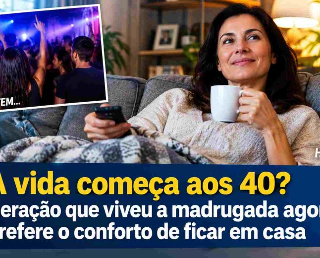 A vida começa aos 40? Geração que viveu a madrugada agora prefere o conforto de ficar em casa