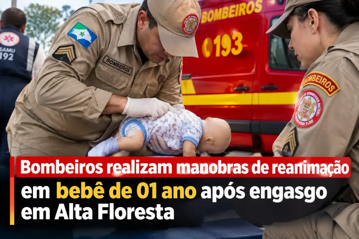 Bombeiros realizam manobras de reanimação em bebê de 01 ano após engasgo em Alta Floresta