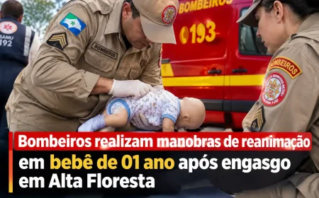 Bombeiros realizam manobras de reanimação em bebê de 01 ano após engasgo em Alta Floresta